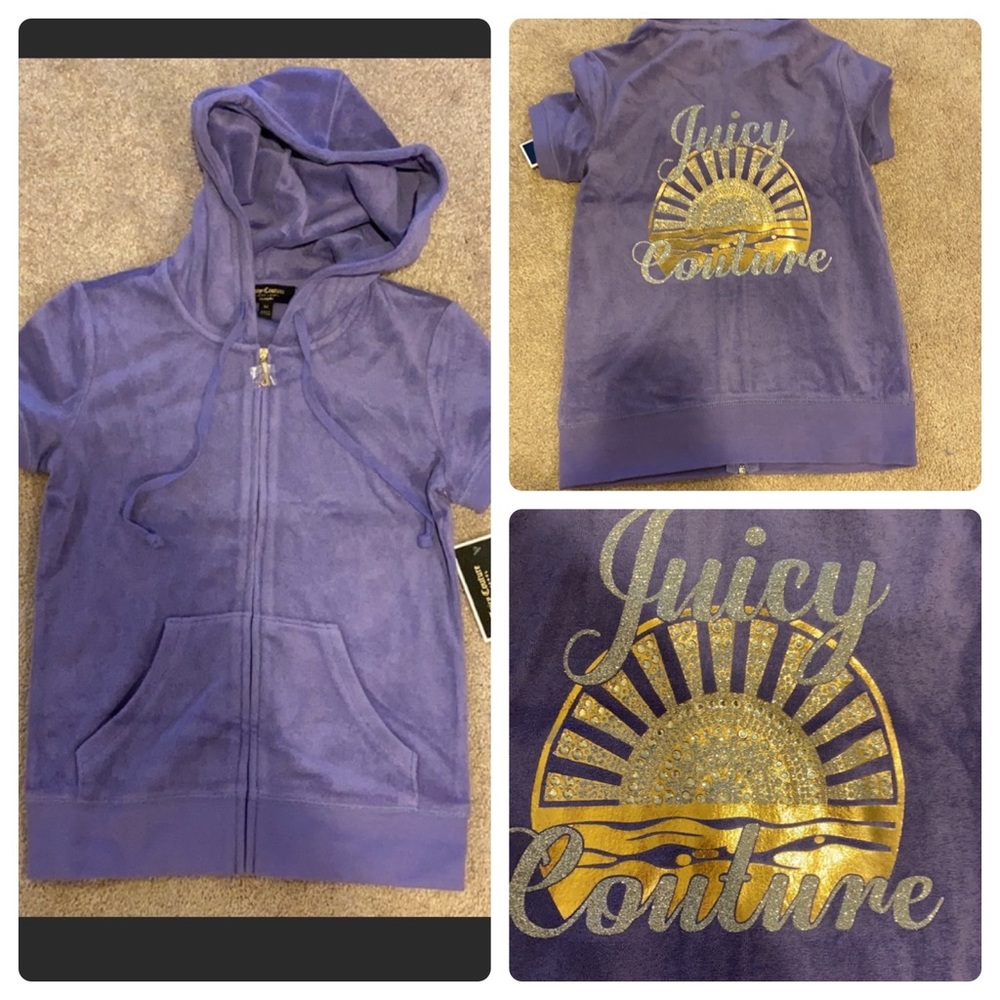 Juicy couture zip up short sleeve terry sz xs